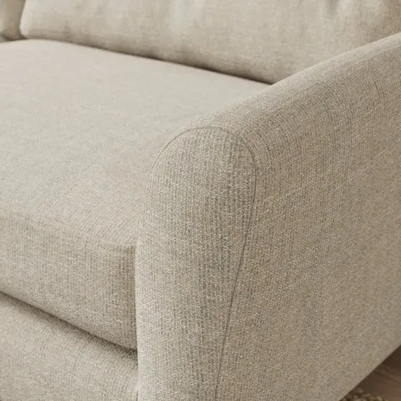 4-Seater Sofa with Buttoned Back - Natural