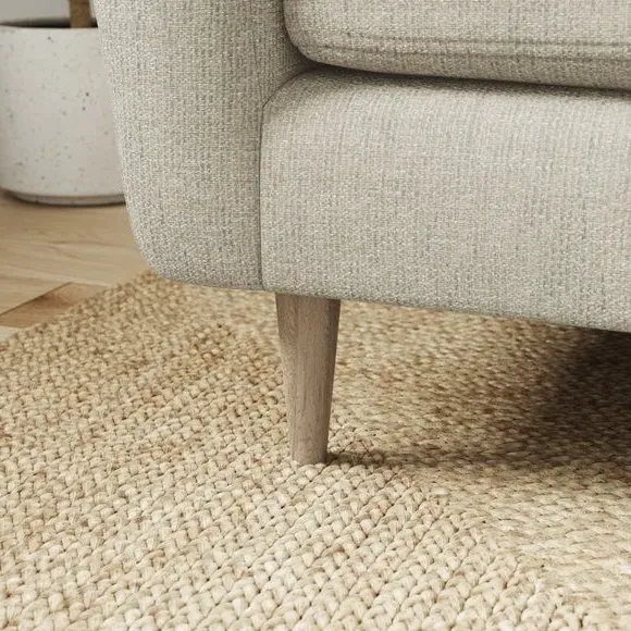 4-Seater Sofa with Buttoned Back - Natural