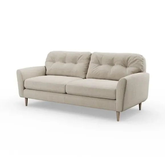 4-Seater Sofa with Buttoned Back - Natural