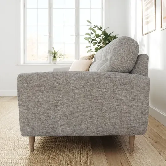 4-Seater Sofa with Buttoned Back - Natural, Fabric