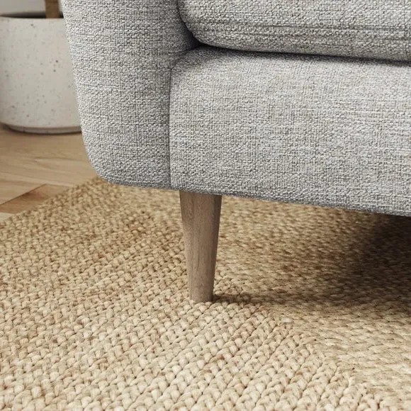 4-Seater Sofa with Buttoned Back - Natural, Fabric