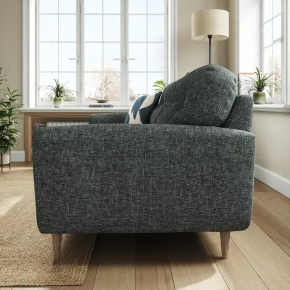 4-Seater Sofa with Buttoned Back - Navy