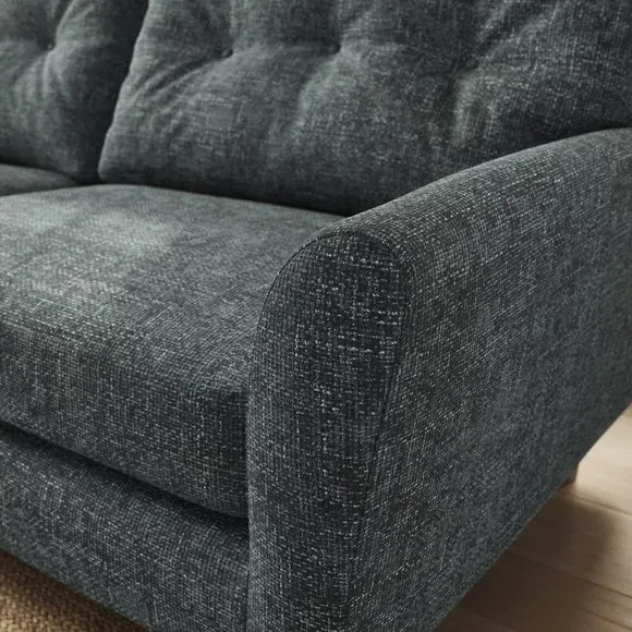 4-Seater Sofa with Buttoned Back - Navy