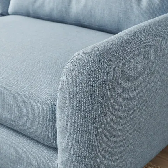 4-Seater Sofa with Buttoned Back - Soft Blue