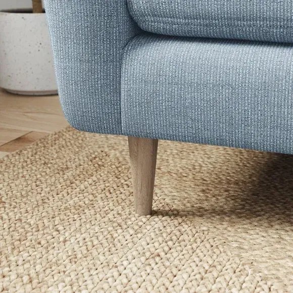 4-Seater Sofa with Buttoned Back - Soft Blue