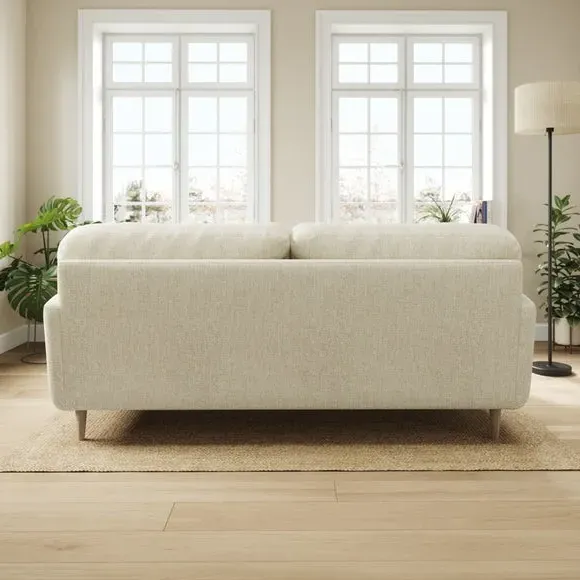 4-Seater Sofa with Buttoned Back - White Sand