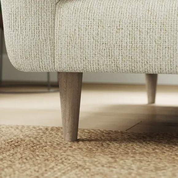 4-Seater Sofa with Buttoned Back - White Sand