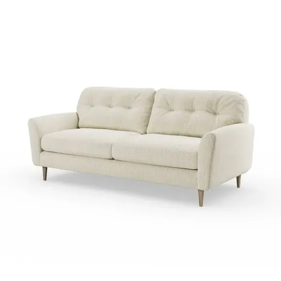 4-Seater Sofa with Buttoned Back - White Sand