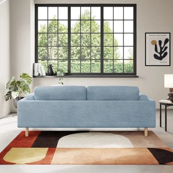 4-Seater Sofa with Chunky Weave - Navy, Fabric