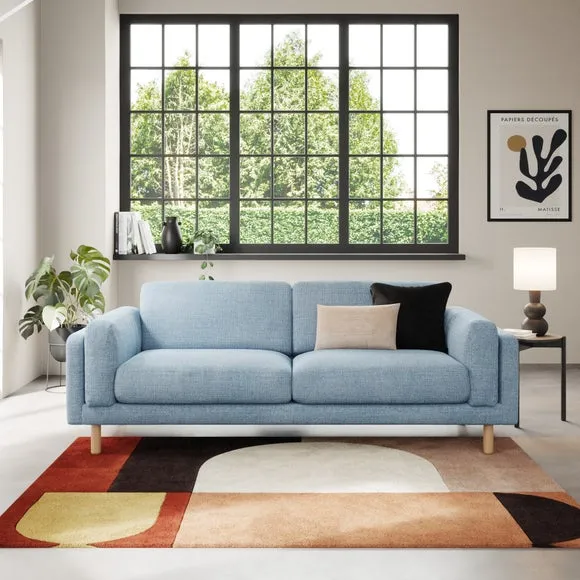 4-Seater Sofa with Chunky Weave - Navy, Fabric