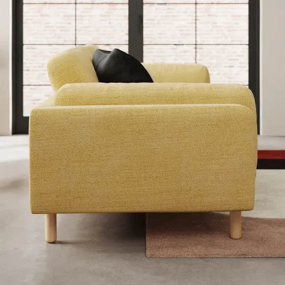 4-Seater Sofa with Chunky Weave - Ochre, Fabric