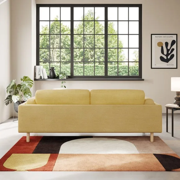 4-Seater Sofa with Chunky Weave - Ochre, Fabric