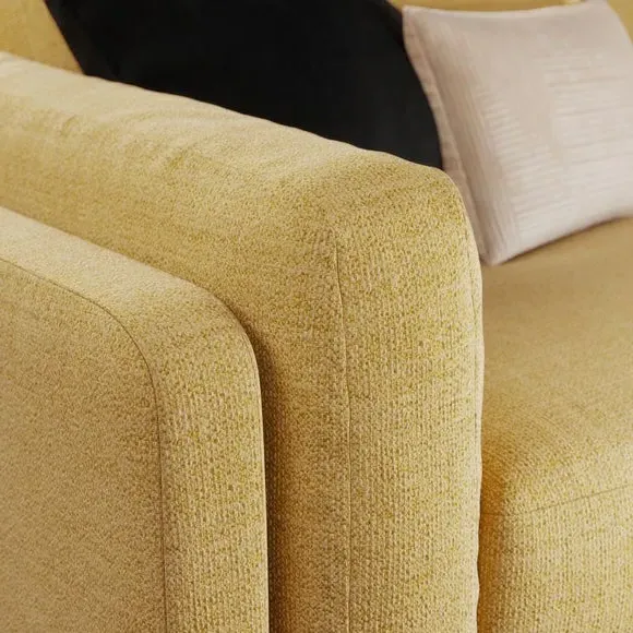 4-Seater Sofa with Chunky Weave - Ochre, Fabric