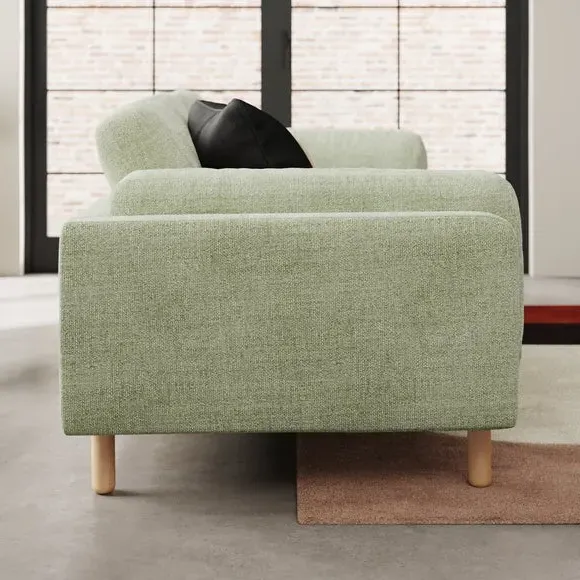 4-Seater Sofa with Chunky Weave - Sage, Fabric