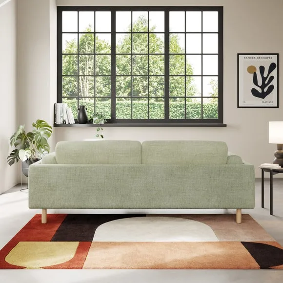 4-Seater Sofa with Chunky Weave - Sage, Fabric