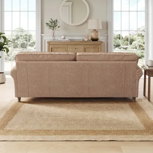 4-Seater Sofa with Curved Arms - Clay, Chenille
