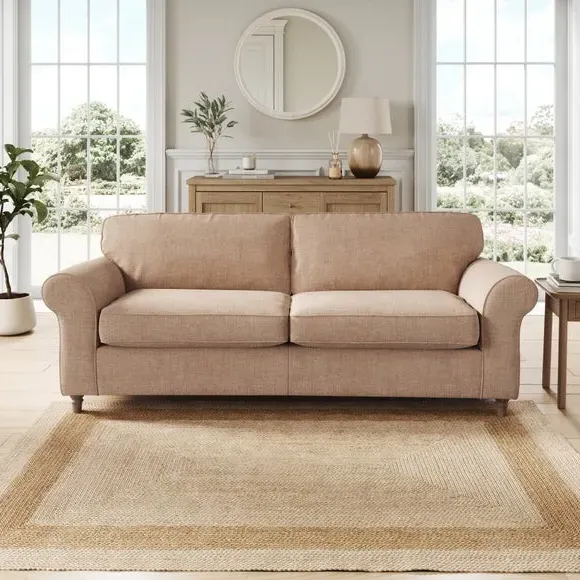 4-Seater Sofa with Curved Arms - Clay, Chenille