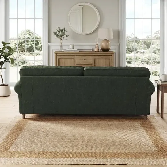 4-Seater Sofa with Curved Arms - Green, Chenille