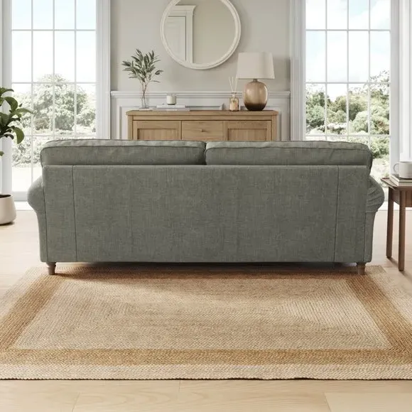 4-Seater Sofa with Curved Arms - Grey, Chenille