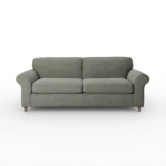 4-Seater Sofa with Curved Arms - Grey, Chenille