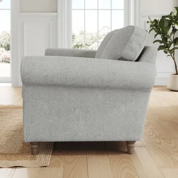 4-Seater Sofa with Curved Arms - Grey, Chenille
