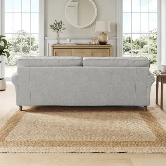 4-Seater Sofa with Curved Arms - Grey, Chenille