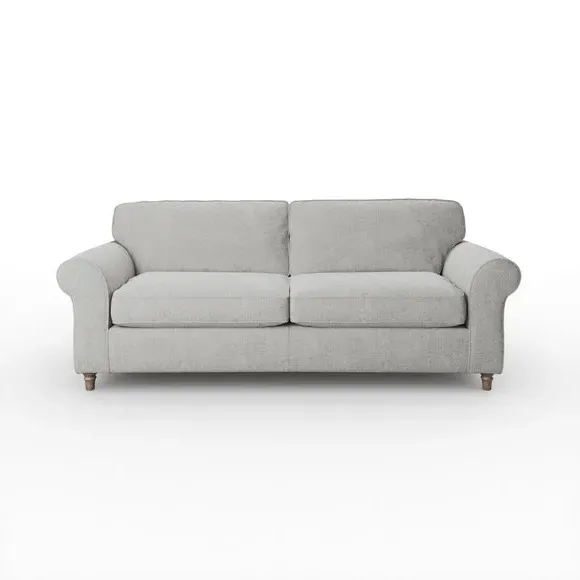 4-Seater Sofa with Curved Arms - Grey, Chenille