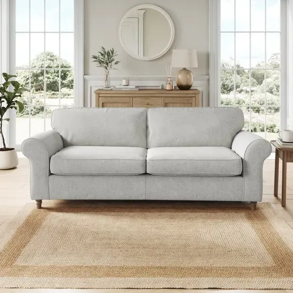4-Seater Sofa with Curved Arms - Grey, Chenille image
