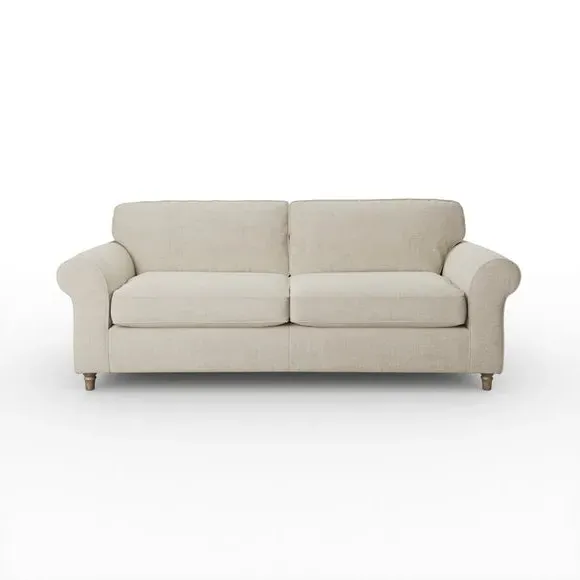 4-Seater Sofa with Curved Arms - Natural, Chenille