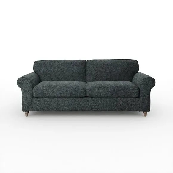 4-Seater Sofa with Curved Arms - Navy, Chenille