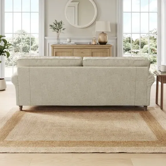 4-Seater Sofa with Curved Arms - Sandstone, Chenille
