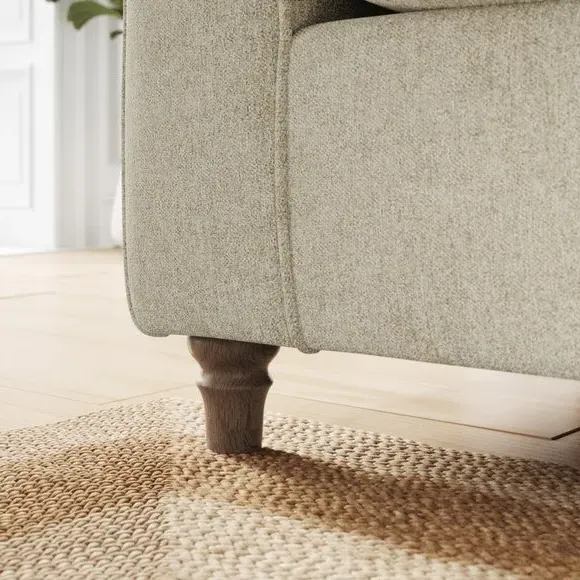 4-Seater Sofa with Curved Arms - Sandstone, Chenille