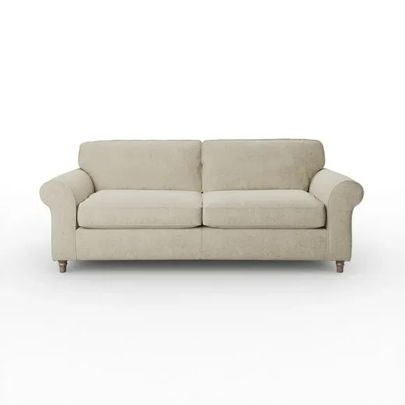 4-Seater Sofa with Curved Arms - Sandstone, Chenille