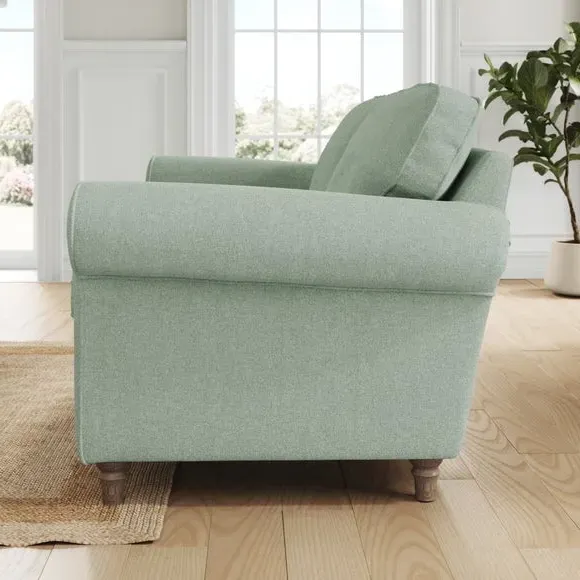 4-Seater Sofa with Curved Arms - Seafoam, Chenille