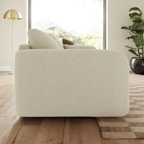 4-Seater Sofa with Deep Arms - Beige, Boucle