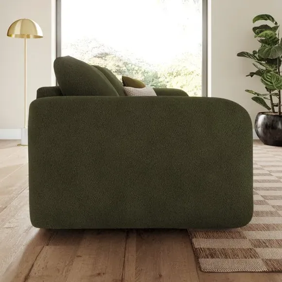 4-Seater Sofa with Deep Arms - Green, Boucle