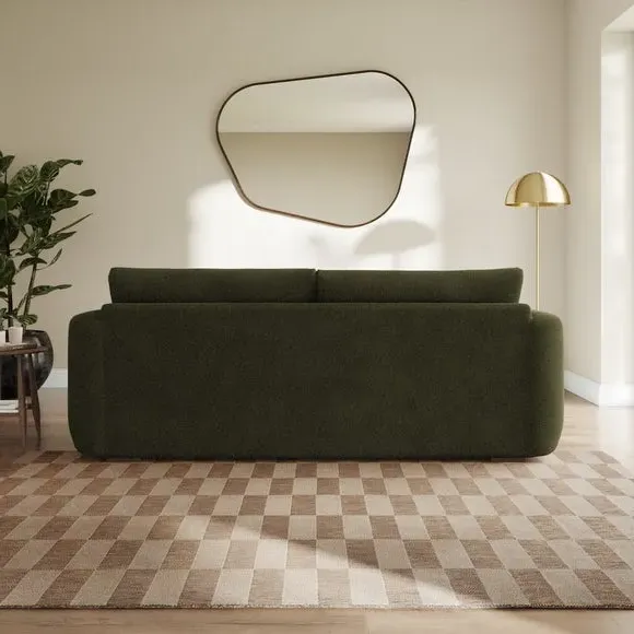 4-Seater Sofa with Deep Arms - Green, Boucle