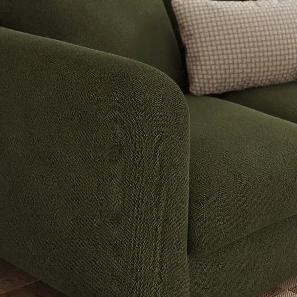 4-Seater Sofa with Deep Arms - Green, Boucle