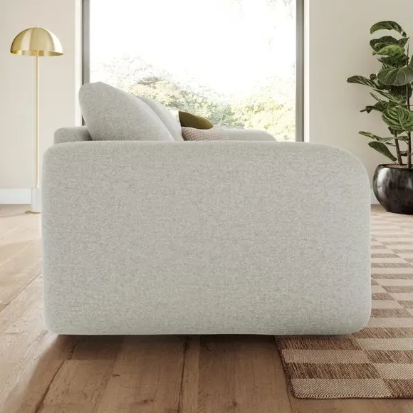 4-Seater Sofa with Deep Arms - Grey, Chenille