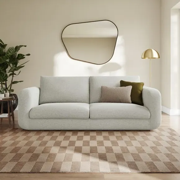 4-Seater Sofa with Deep Arms - Grey, Chenille image