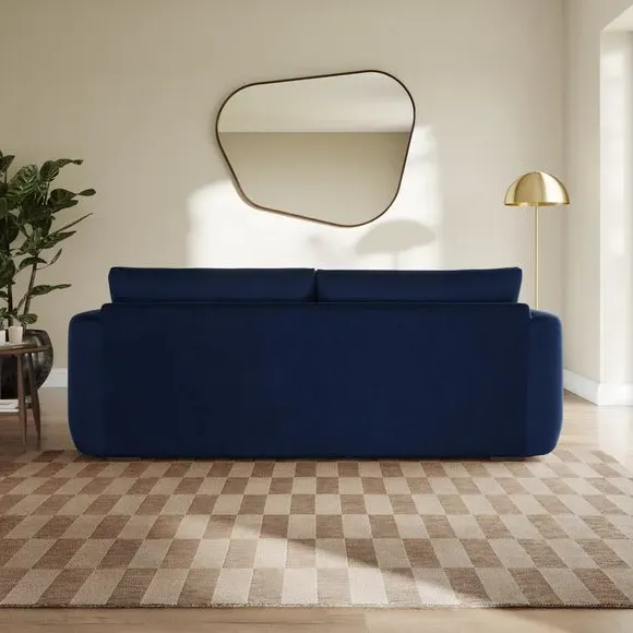 4-Seater Sofa with Deep Arms - Navy, Velvet