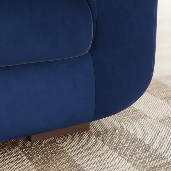 4-Seater Sofa with Deep Arms - Navy, Velvet