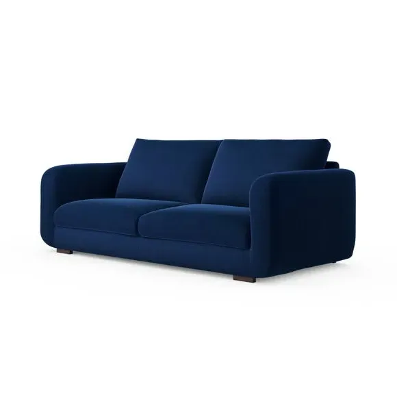 4-Seater Sofa with Deep Arms - Navy, Velvet
