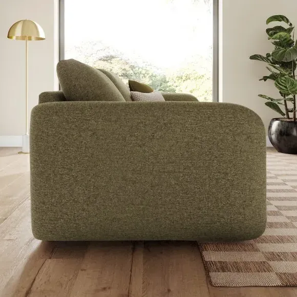 4-Seater Sofa with Deep Arms - Olive, Chenille
