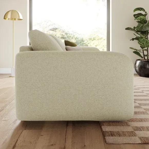 4-Seater Sofa with Deep Arms - Sandstone, Chenille