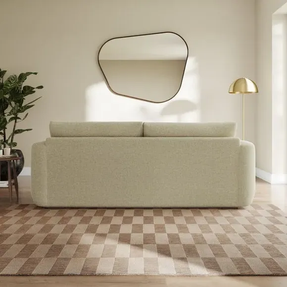 4-Seater Sofa with Deep Arms - Sandstone, Chenille