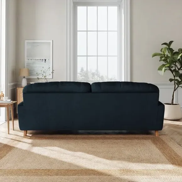 4-Seater Sofa with Fibre Filling - Navy, Velvet