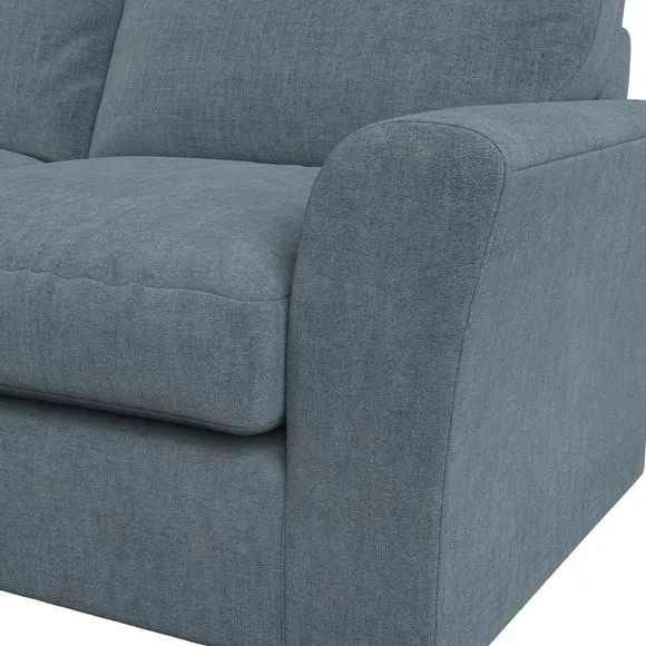 4-Seater Sofa with Flared Arms - Aqua, Chenille