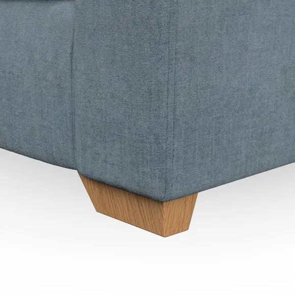 4-Seater Sofa with Flared Arms - Aqua, Chenille