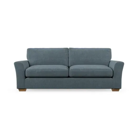 4-Seater Sofa with Flared Arms - Aqua, Chenille